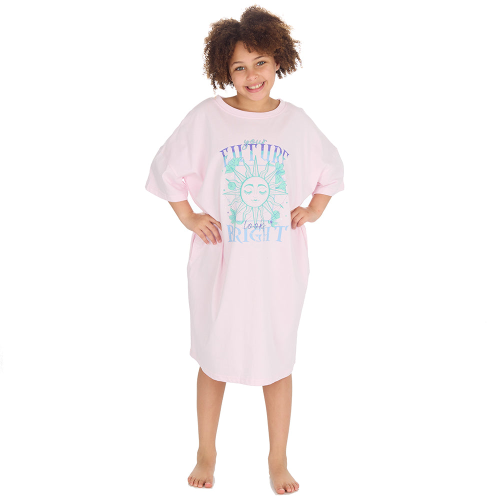 Girls Future Pink Oversize Sleep Tee