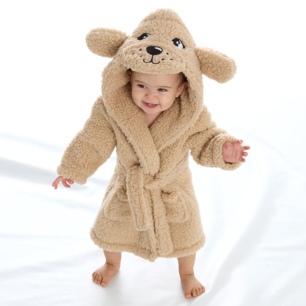 Baby Puppy Sherpa Fleece Dressing Gown