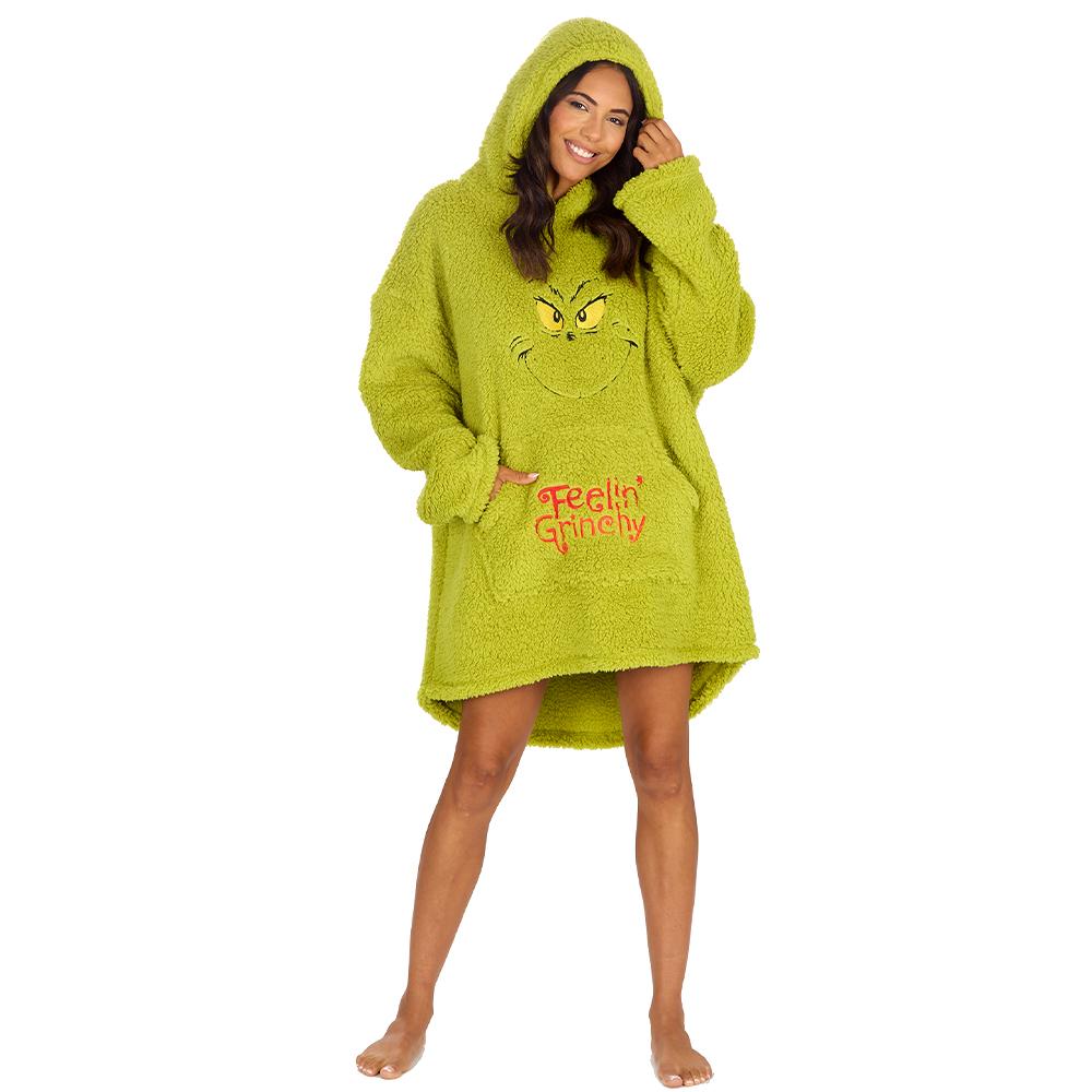 Ladies Grinch Sherpa Blanket Hoodie