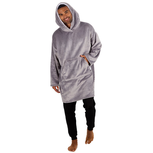 Mens Shimmer Silver Blanket Hoodie