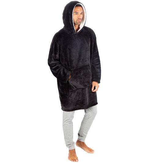 Mens Gaming Embossed Blanket Hoodie