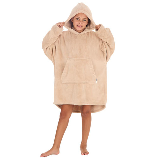 Girls Toffee Coral Fleece Blanket Hoodie