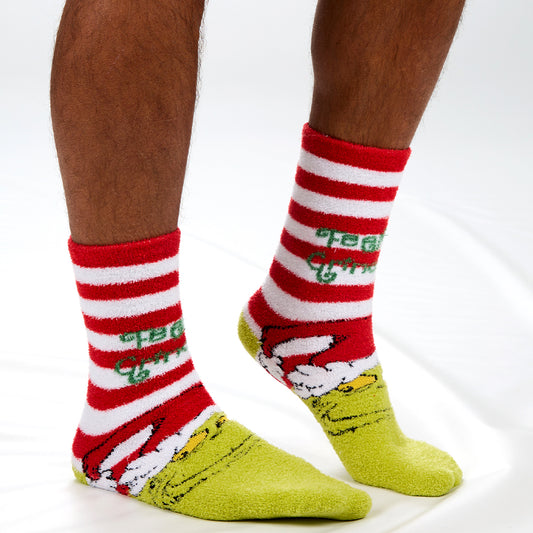 Mens Santa Grinch Fluffy Socks