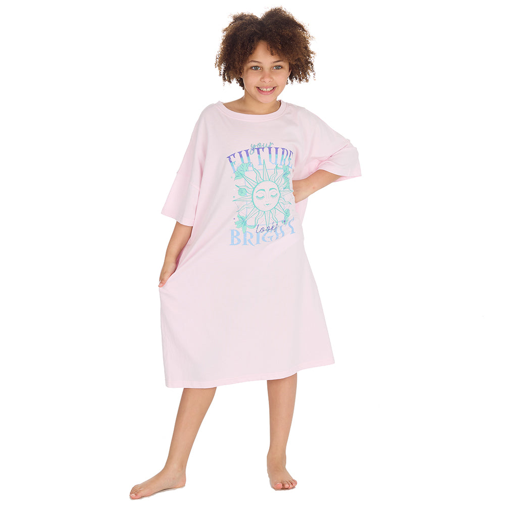 Girls Future Pink Oversize Sleep Tee