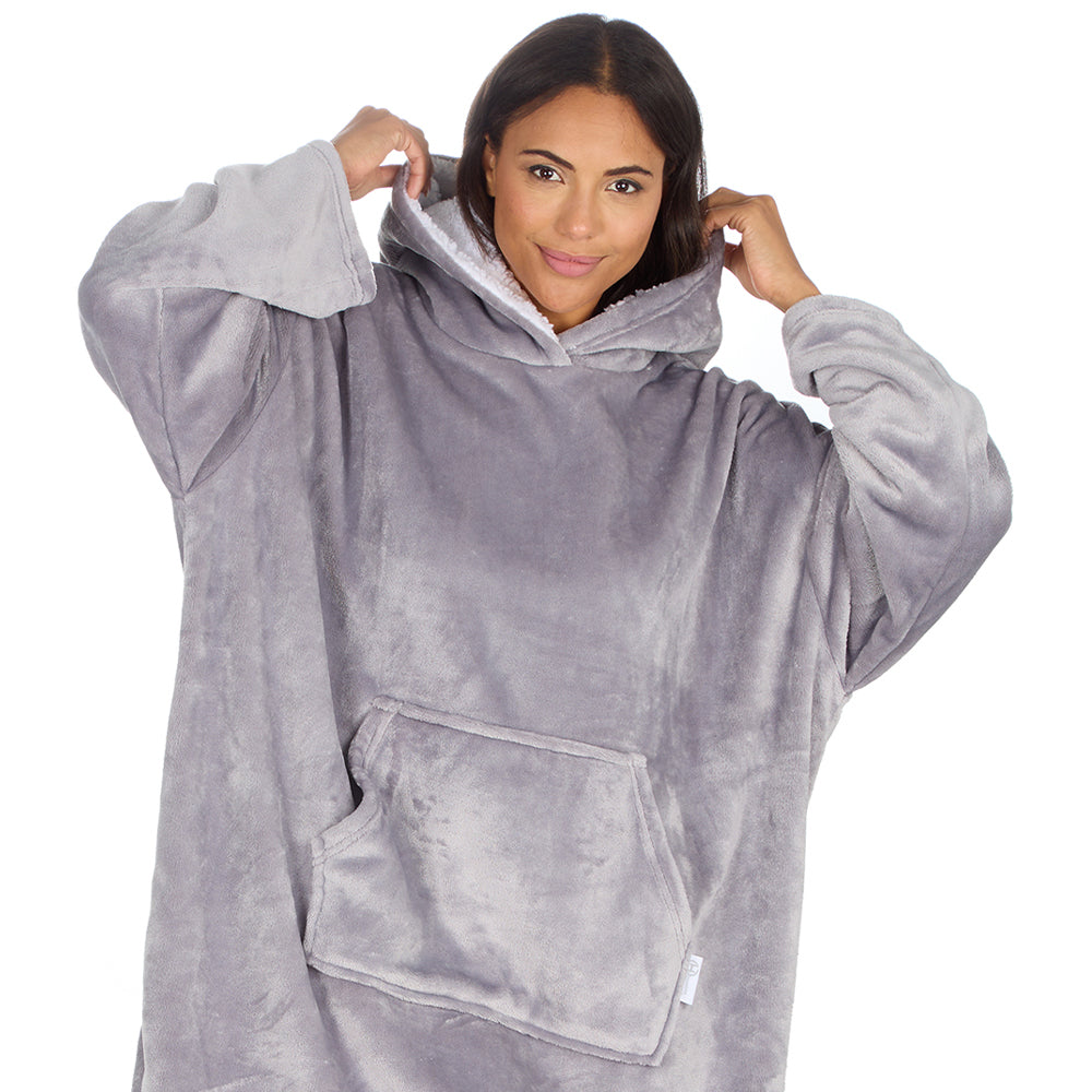 Ladies Shimmer Silver Blanket Hoodie