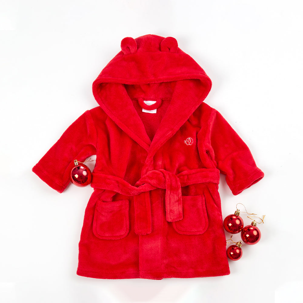 Baby Christmas Red Bear Ears Dressing Gown