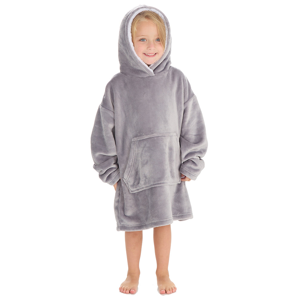 Infant Kids Silver Mini Fleece Blanket Hoodie 