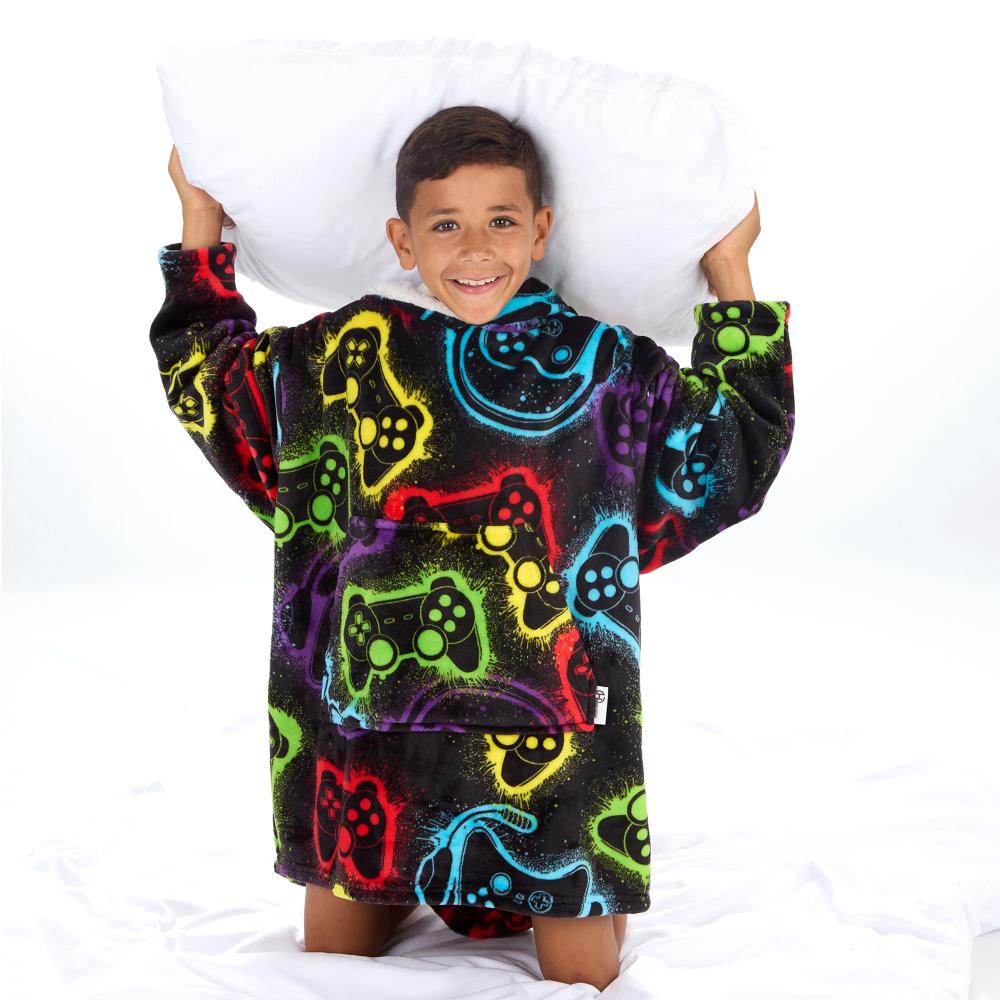 Boys Gaming Black Blanket Hoodie