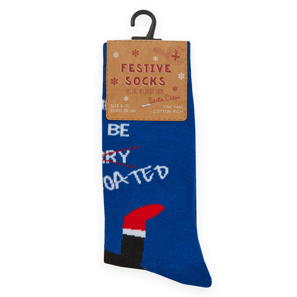 Mens Christmas Merry Bloated Cotton Socks