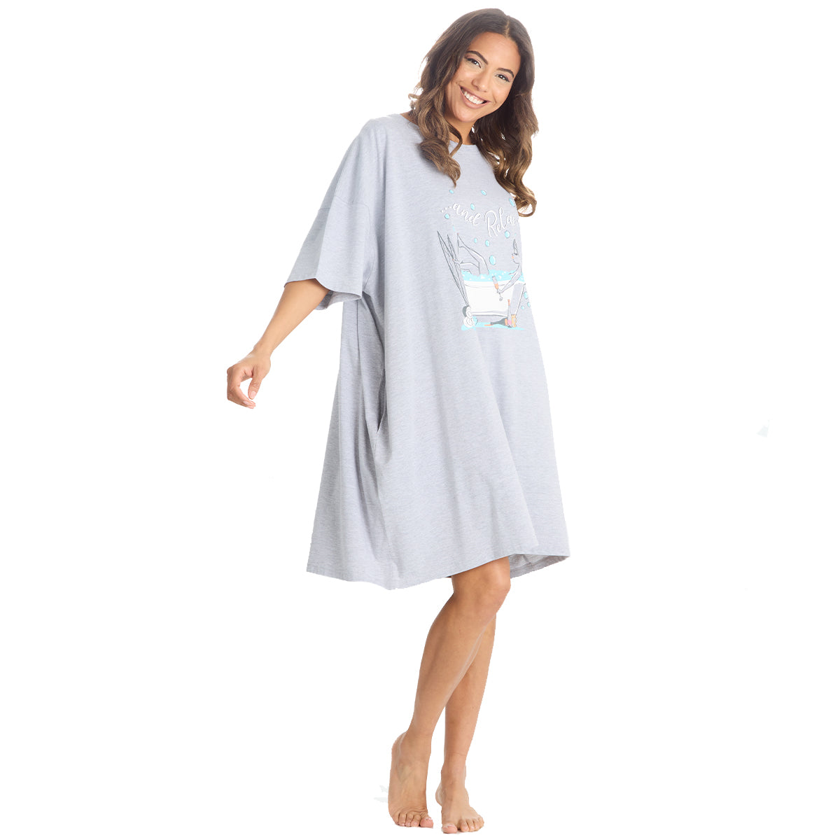 Ladies Relax Grey Oversize Sleep Tee