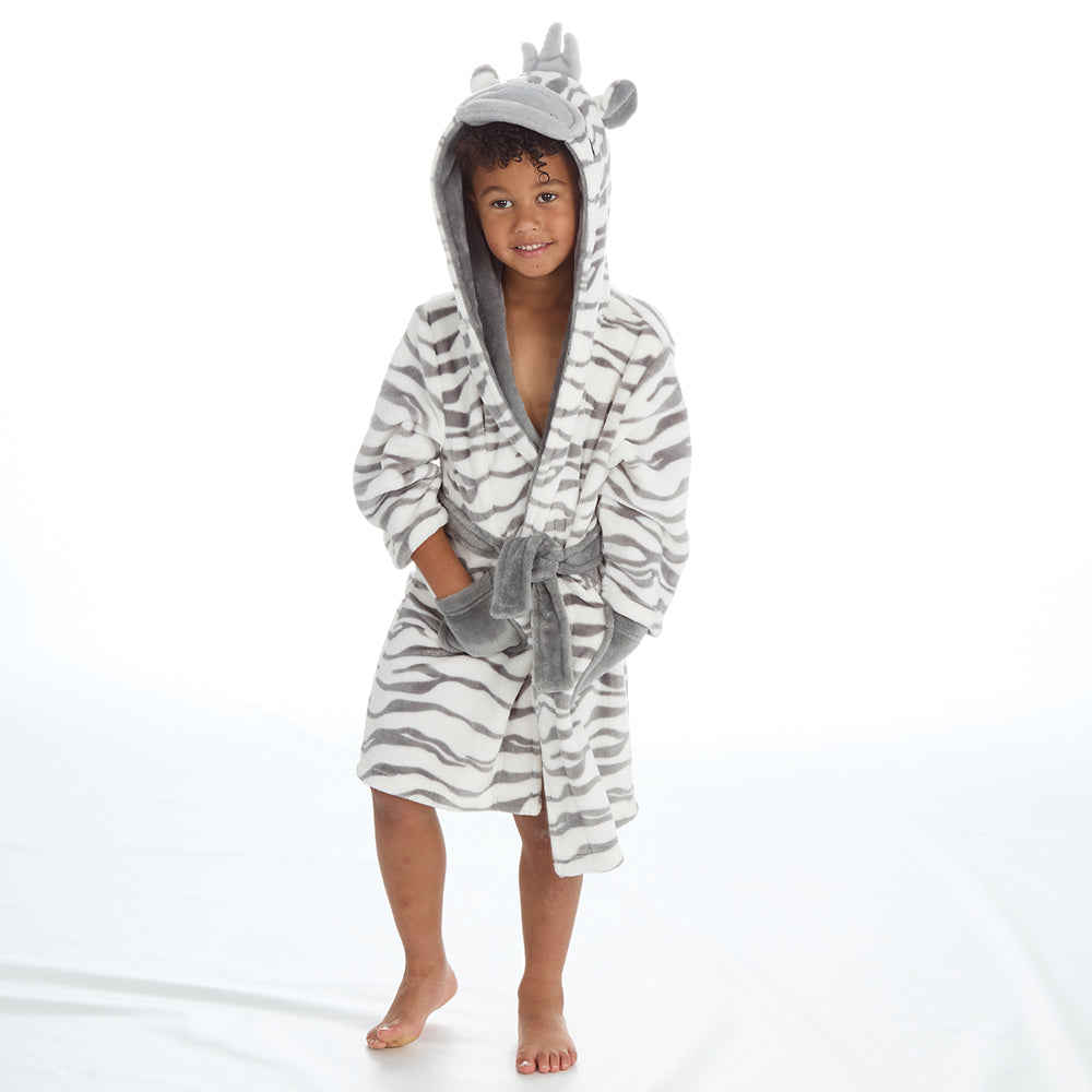 Infant Kids Zebra Fleece Dressing Gown