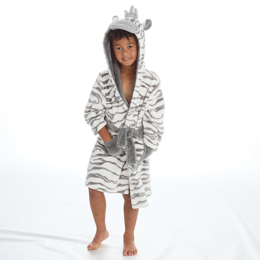 Infant Kids Zebra Fleece Dressing Gown