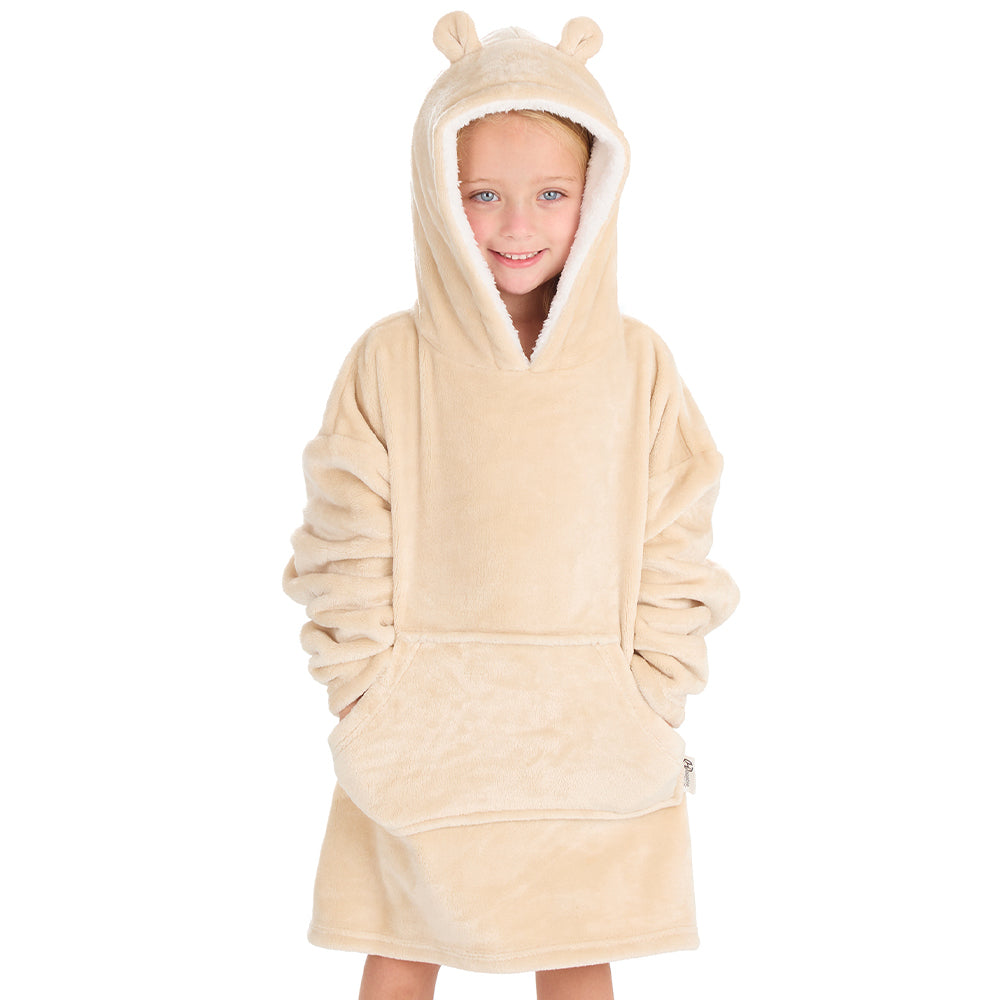 Infant Kids Bear Ears Toffee Blanket Hoodie