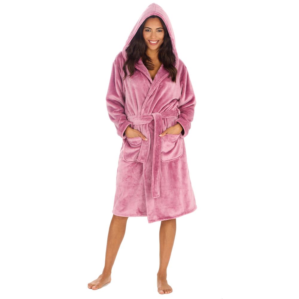 Ladies Shimmer Blush Pink Dressing Gown