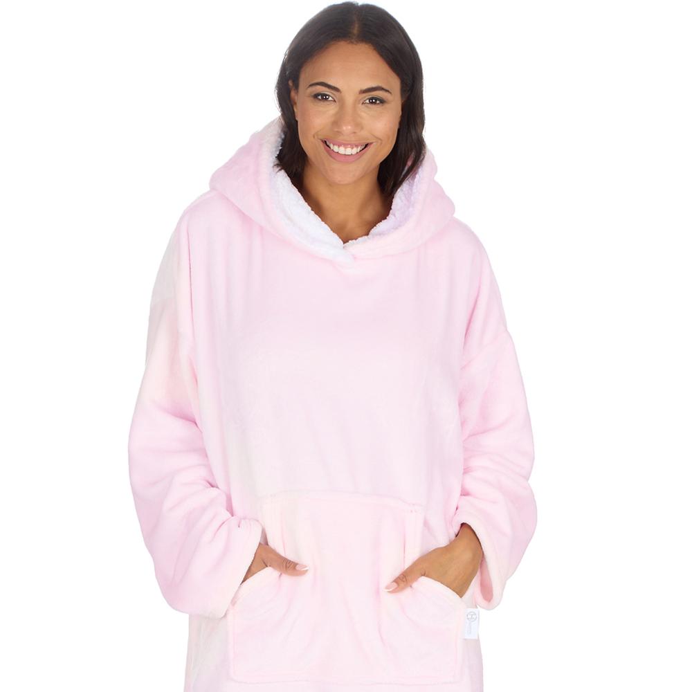 Ladies Shimmer Pink Blanket Hoodie