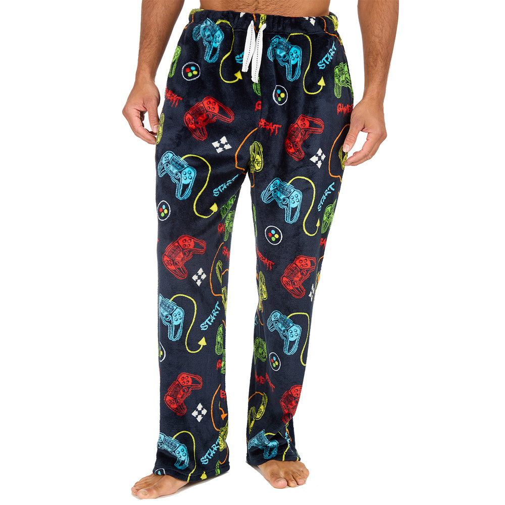 Mens Gamer Navy Fleece Pyjama Bottoms