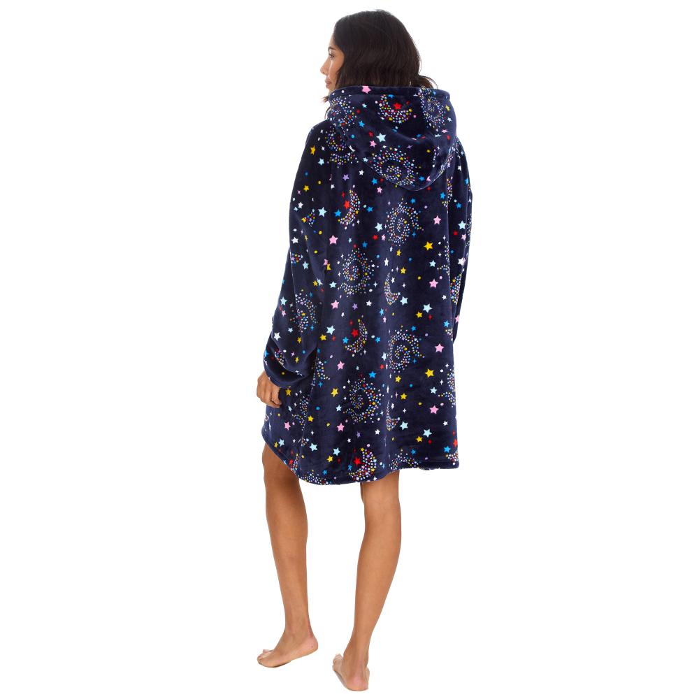 Ladies Galaxy Navy Blanket Hoodie