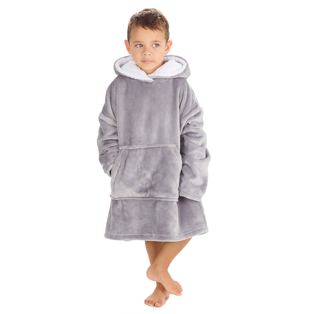 Infant Kids Silver Mini Fleece Blanket Hoodie 