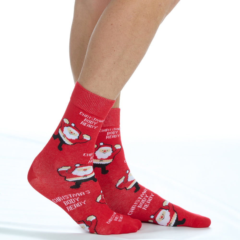 Mens Christmas Funny Santa Claus Cotton Socks