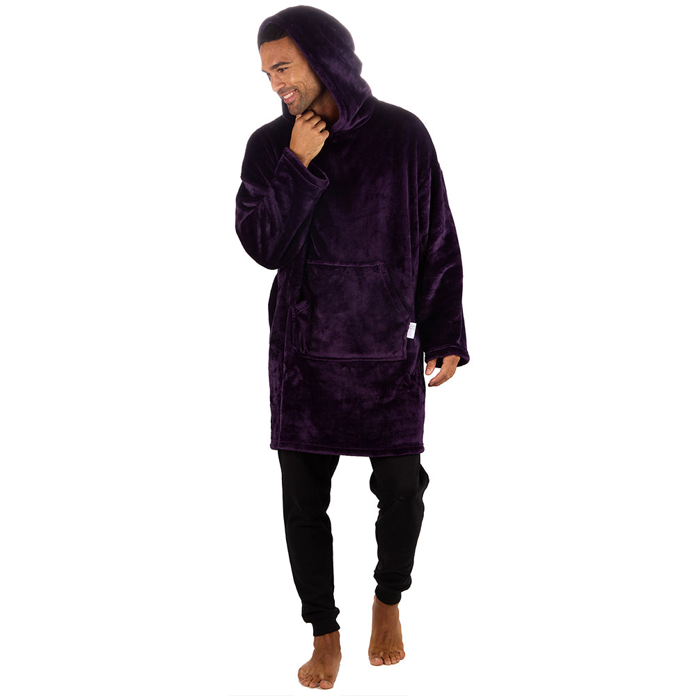 Mens Shimmer Plum Blanket Hoodie