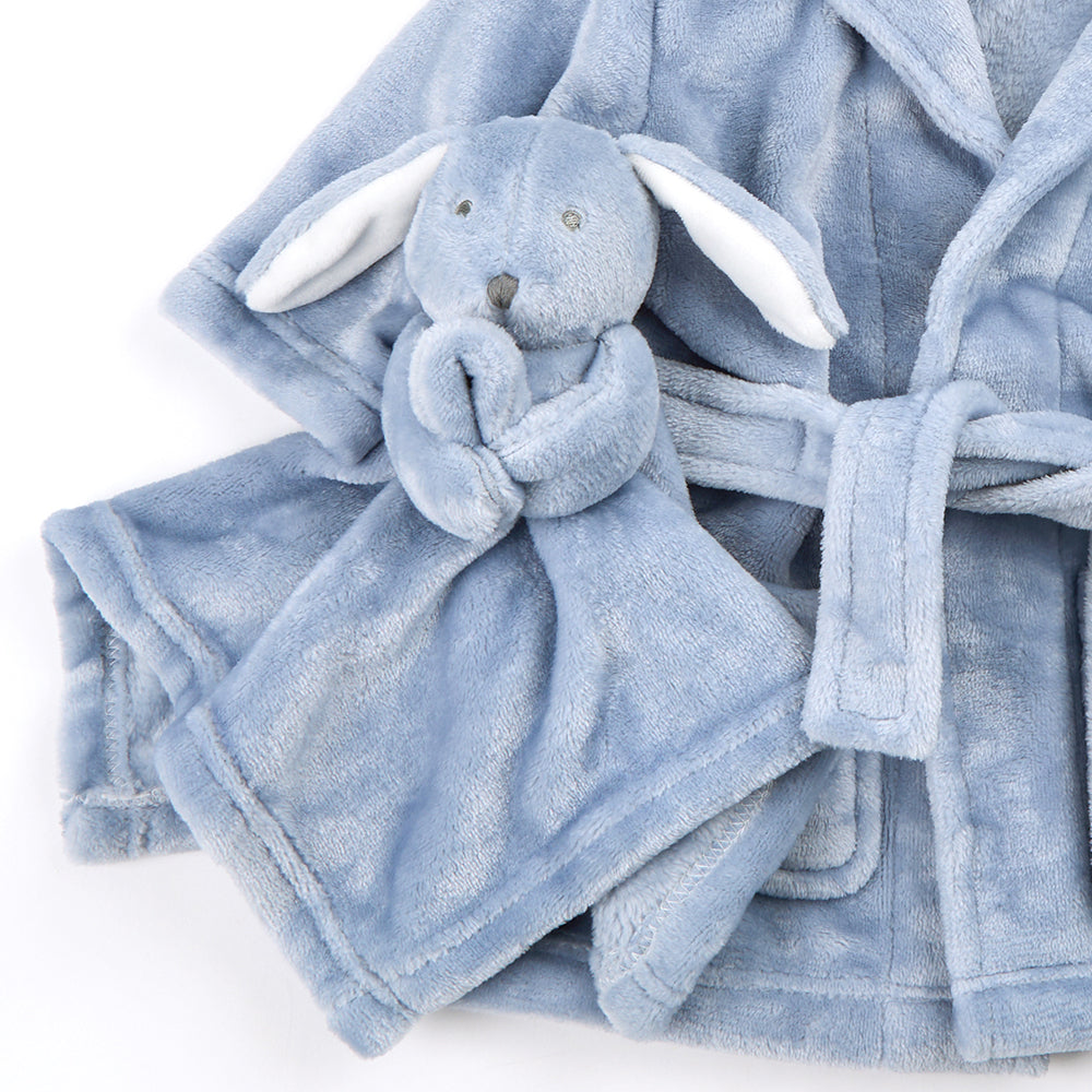 Baby Toddler Dusky Blue Bunny Comforter 