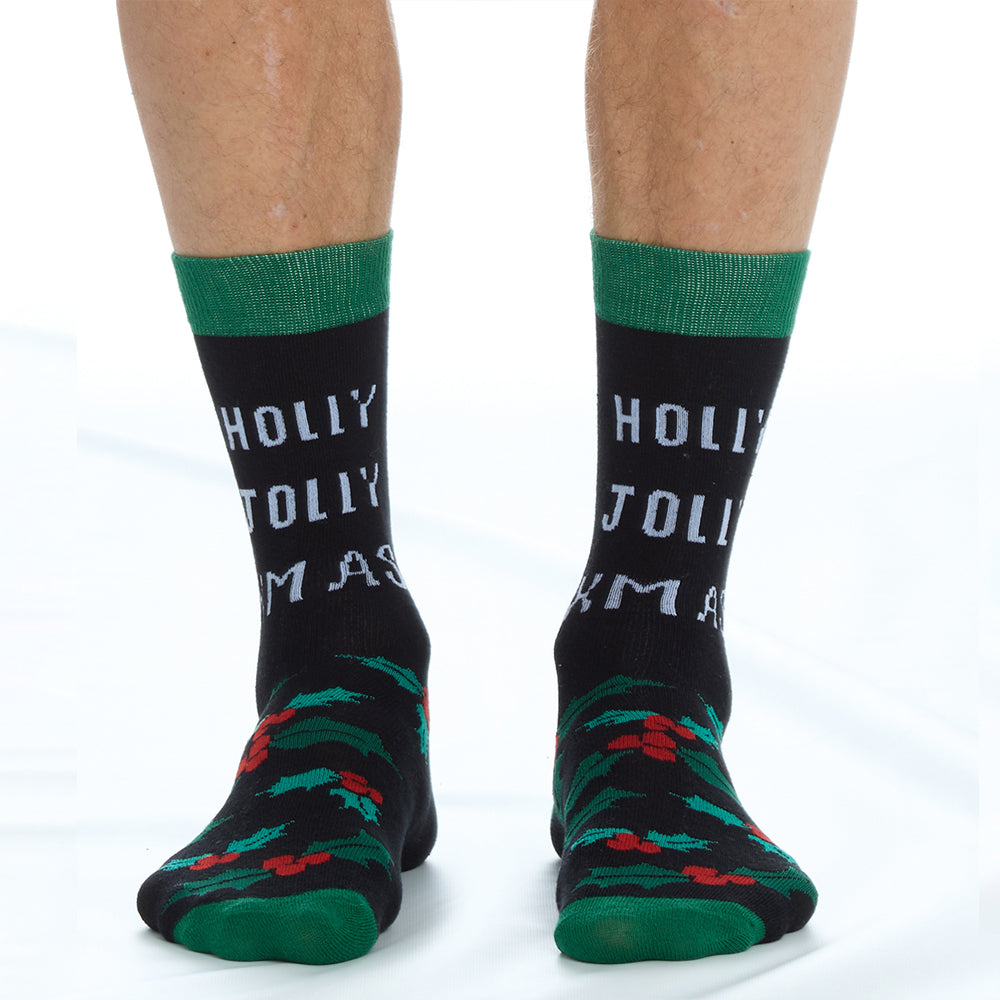 Mens Christmas Holy Jolly Xmas Cotton Socks