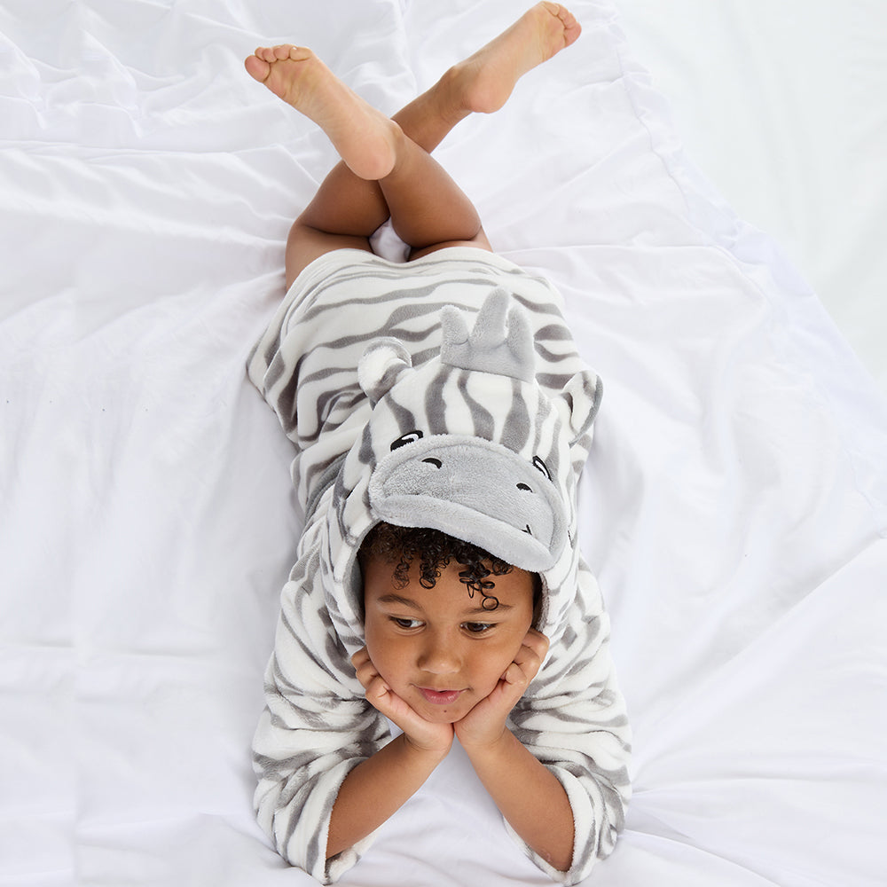 Infant Kids Zebra Fleece Dressing Gown