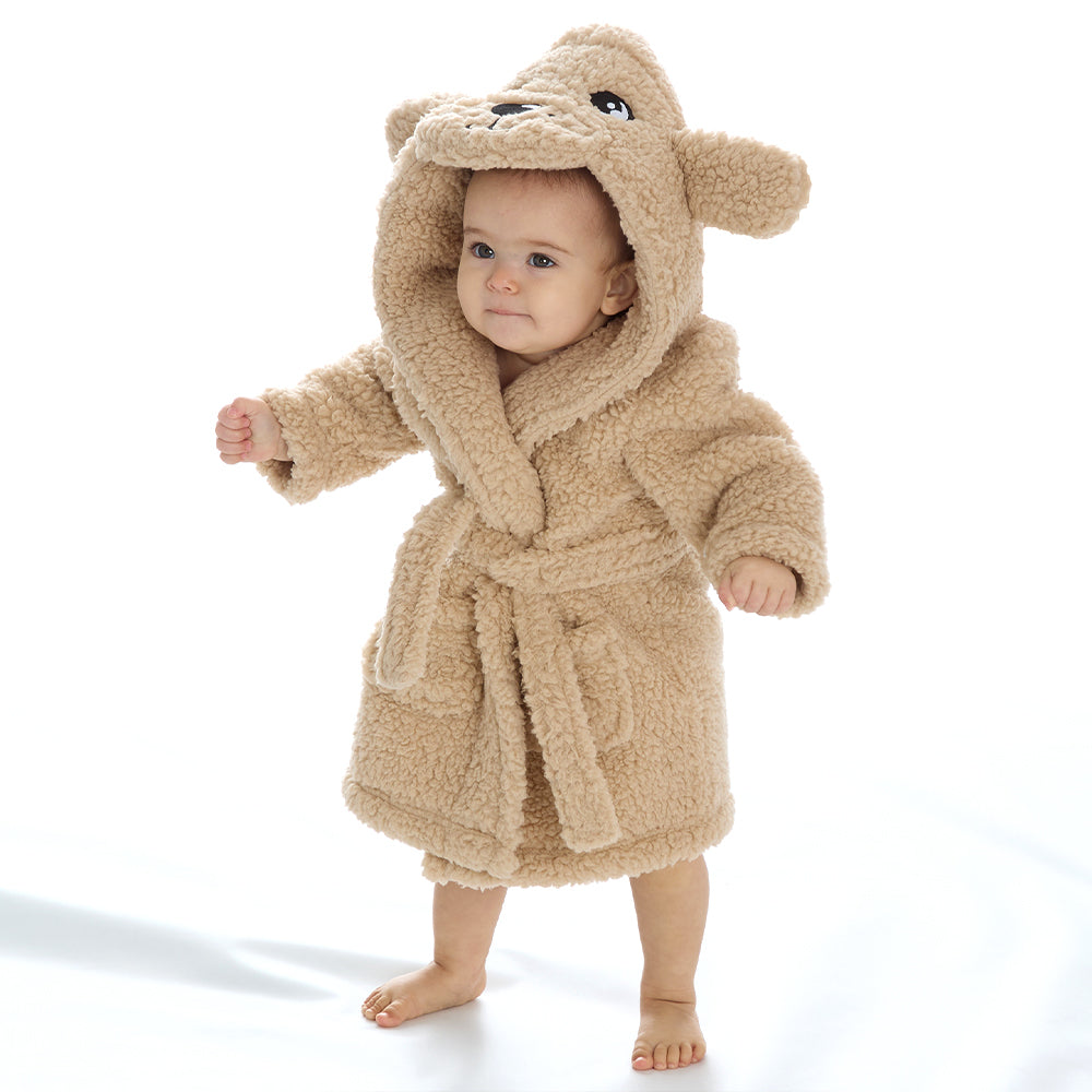 Baby Puppy Sherpa Fleece Dressing Gown