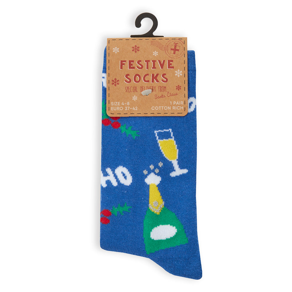 Ladies Christmas Prosec-Ho Cotton Socks