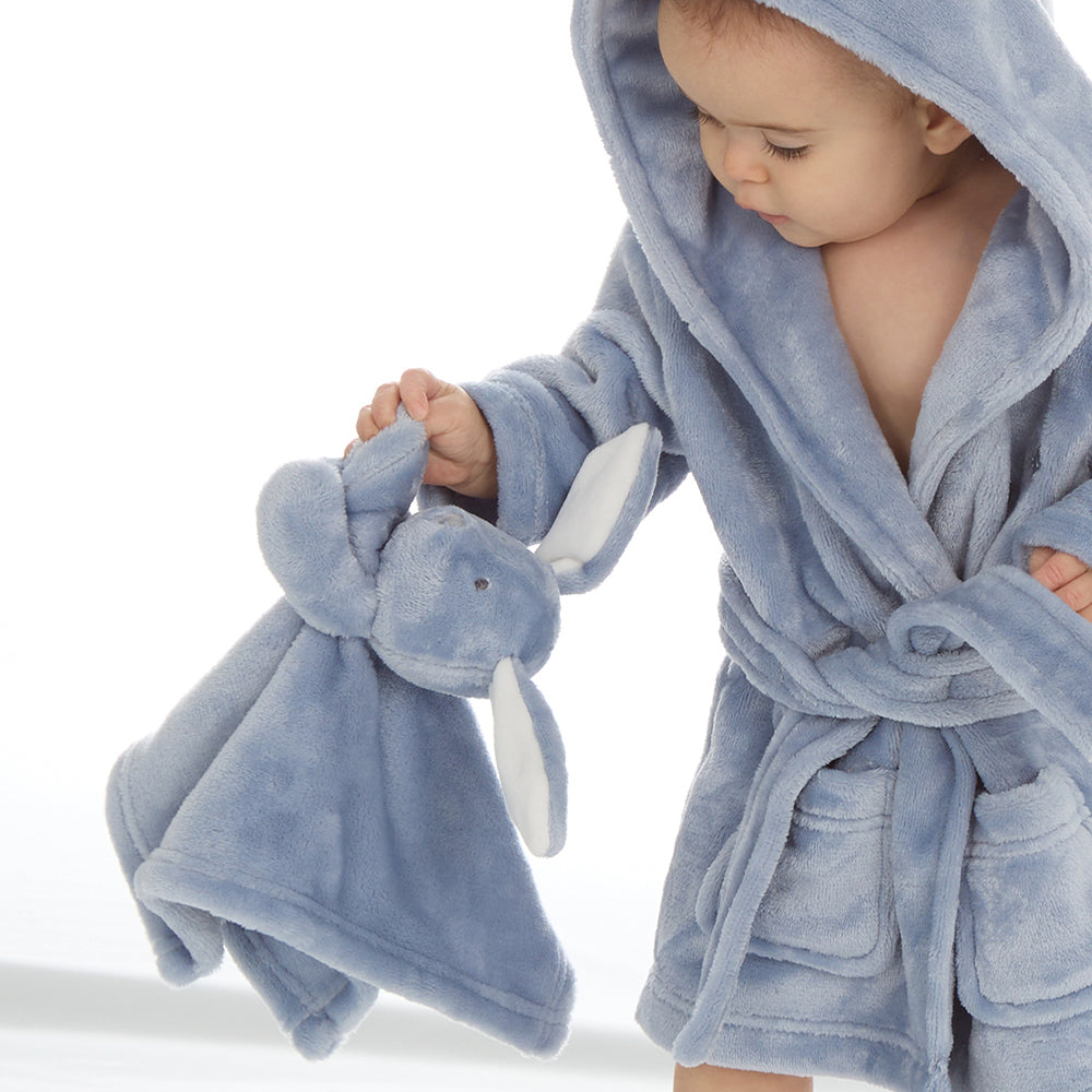 Baby Toddler Dusky Blue Bunny Comforter 