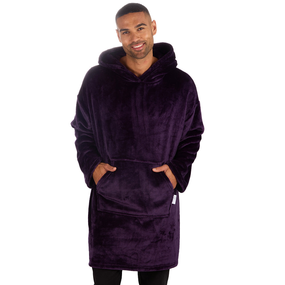 Mens Shimmer Plum Blanket Hoodie