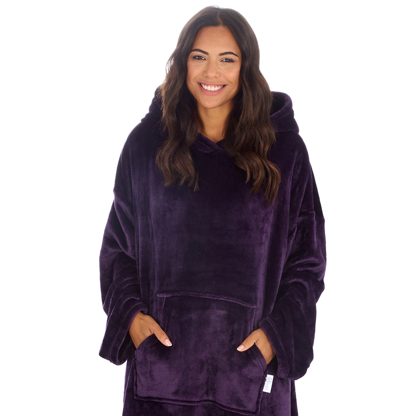 Ladies Shimmer Plum Blanket Hoodie