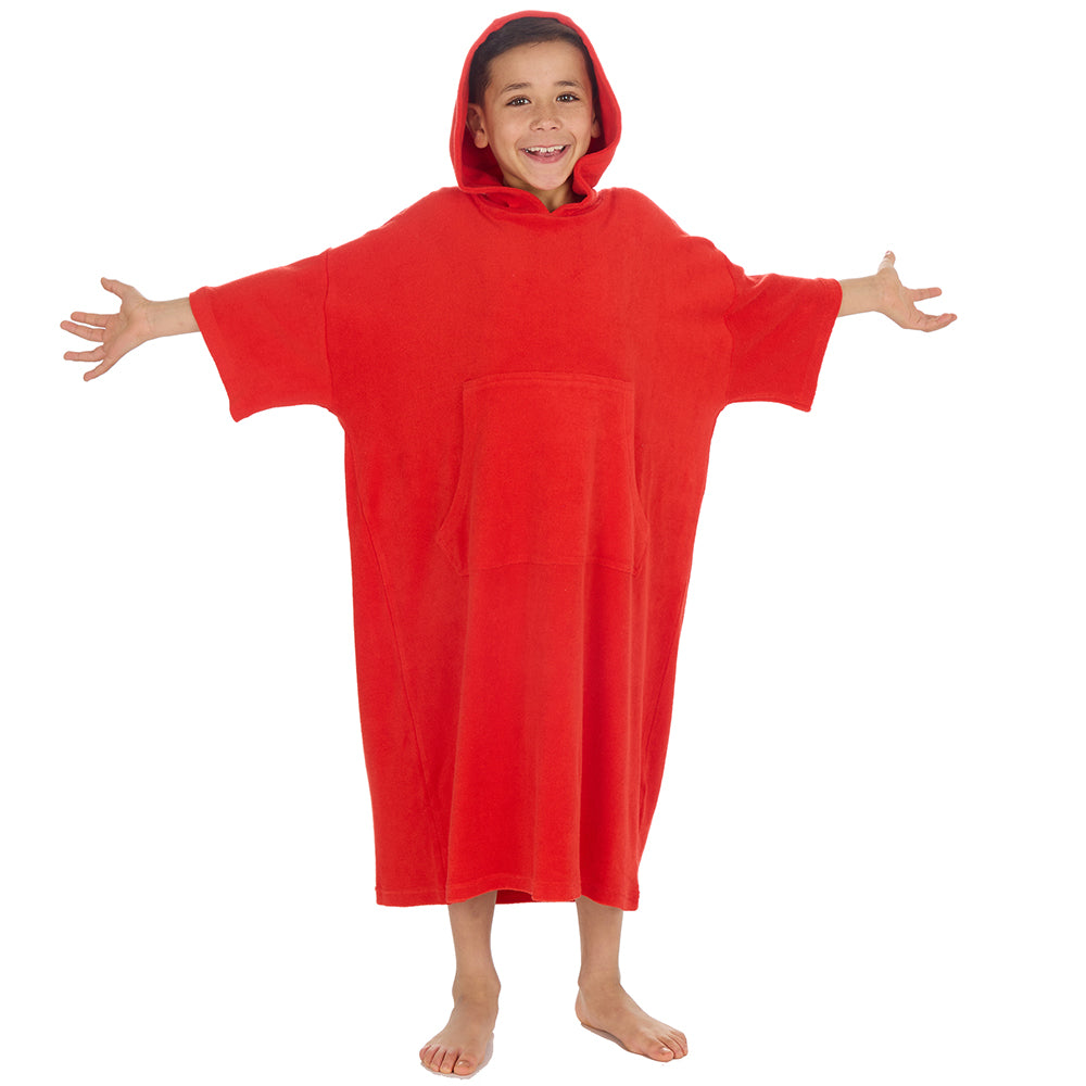 Kids Red Towel Poncho