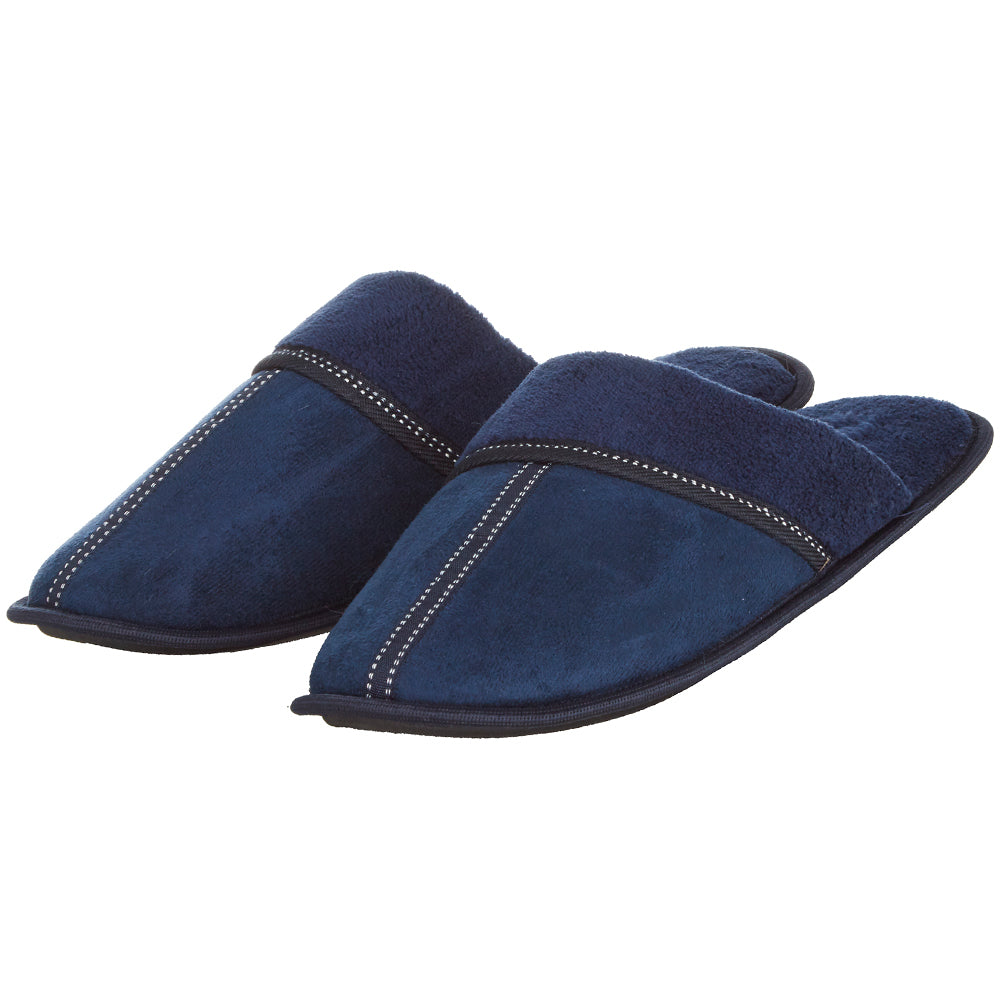 Mens Navy Mule Slippers