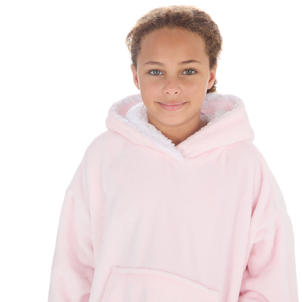 Infant Kids Pink Mini Fleece Blanket Hoodie 