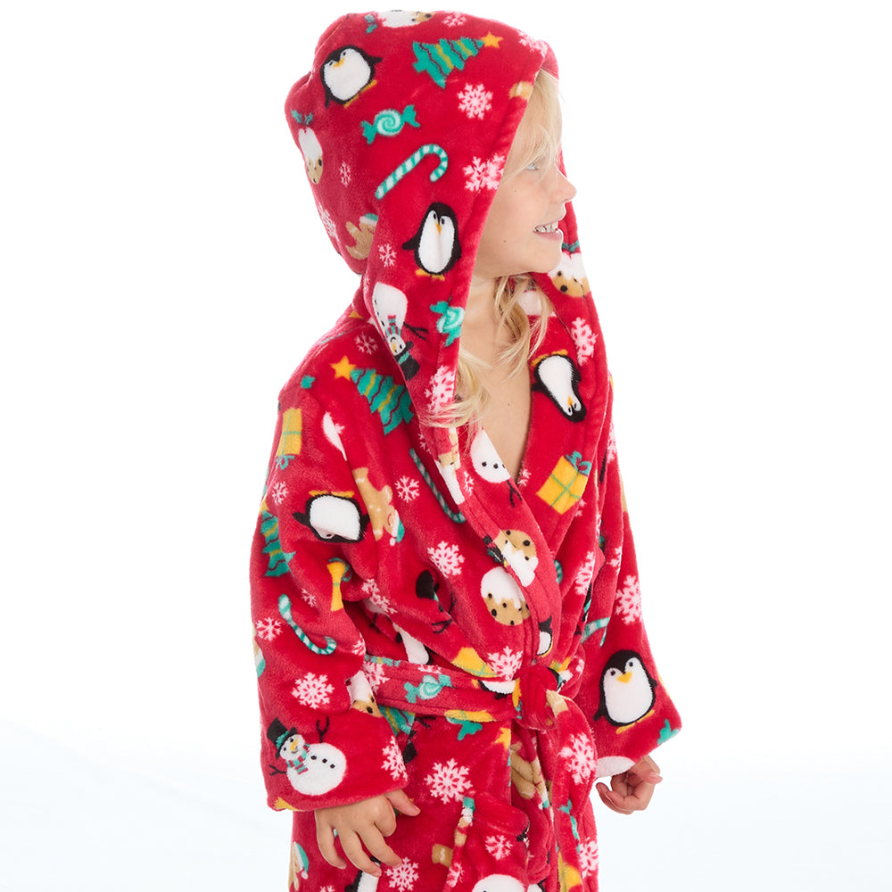 Infant Kids Christmas Red Dressing Gown