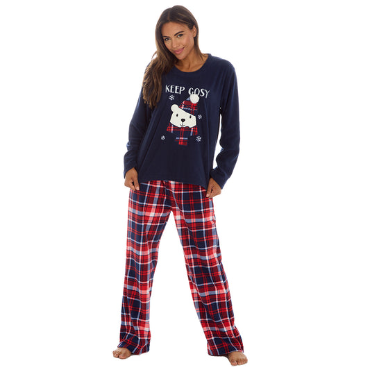 Ladies Polar Bear Microfleece Pyjama Set