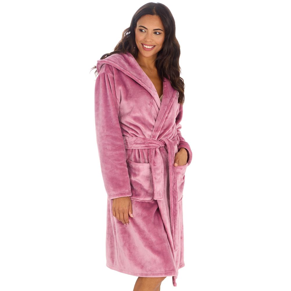 Ladies Shimmer Blush Pink Dressing Gown