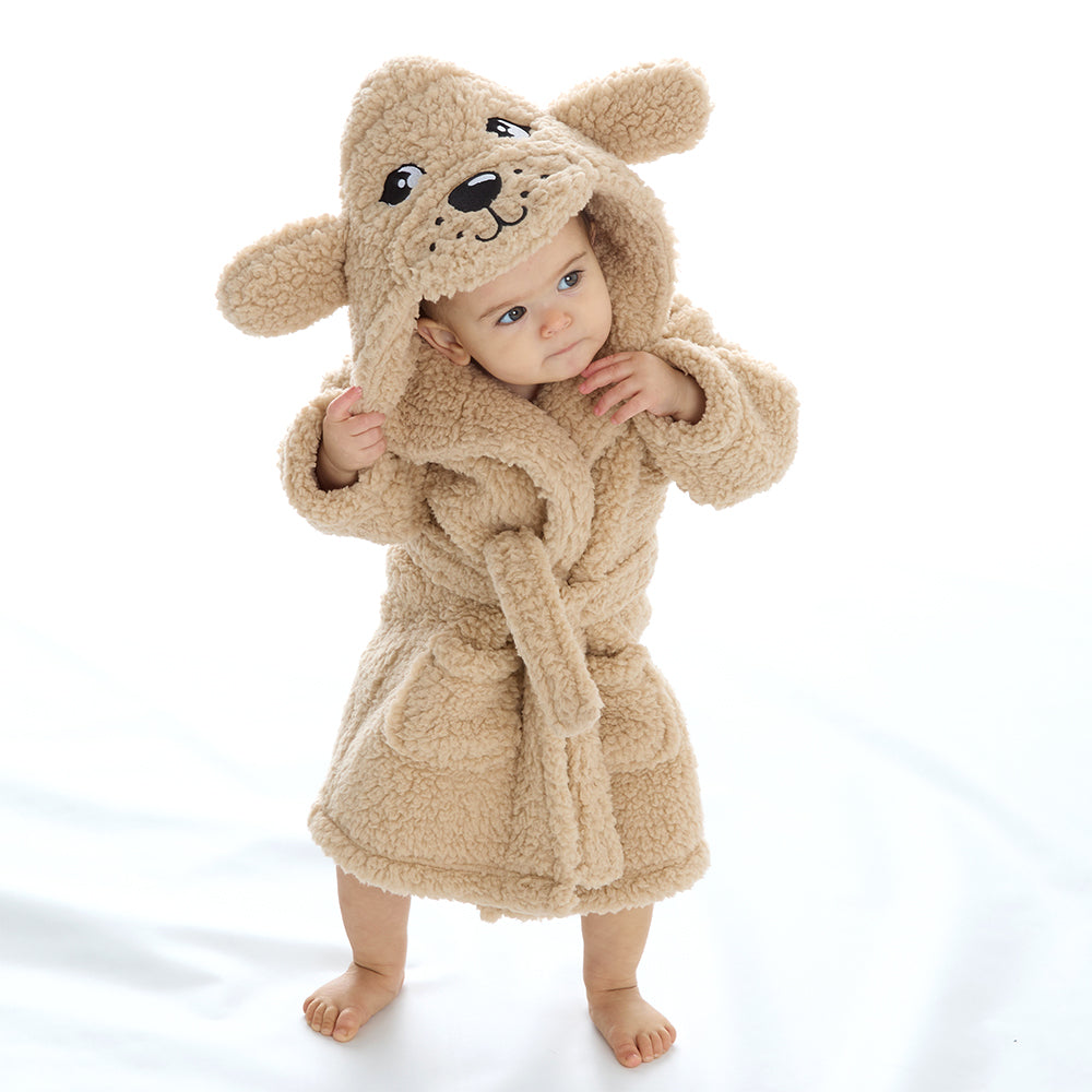 Baby Puppy Sherpa Fleece Dressing Gown