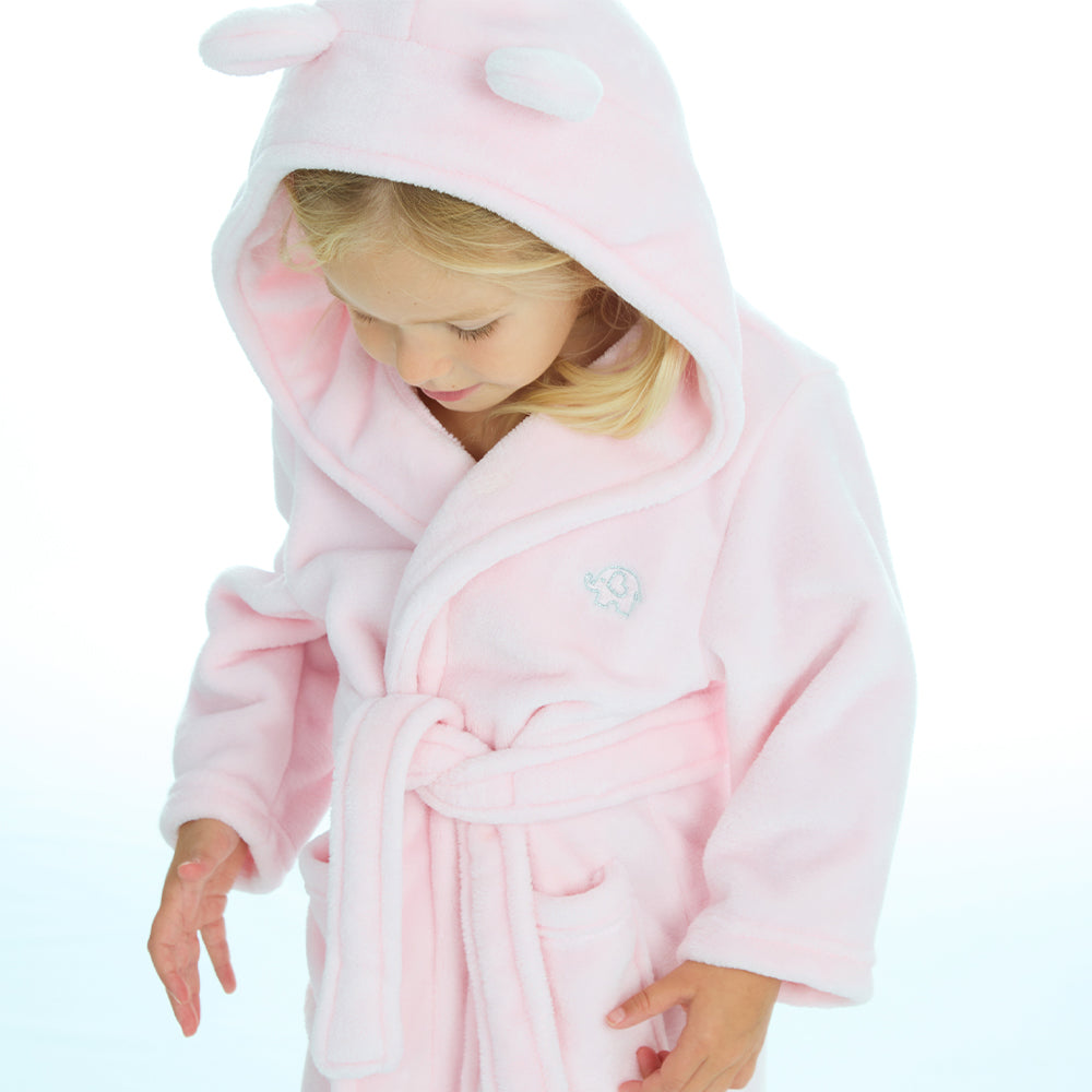 Infant Girls Pink Bear Ears Dressing Gown