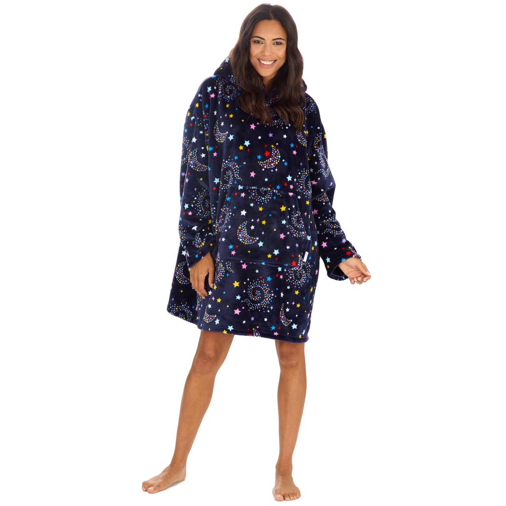 Ladies Galaxy Navy Blanket Hoodie