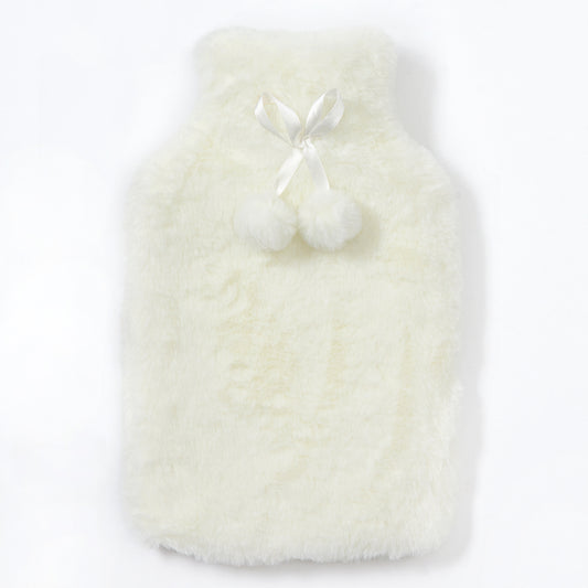 Faux Fur 2L Cream Hot Water Bottle