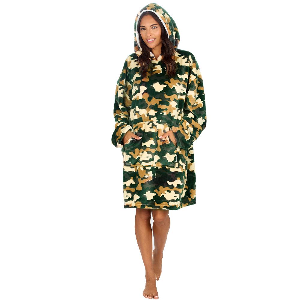 Ladies Camouflage Blanket Hoodie