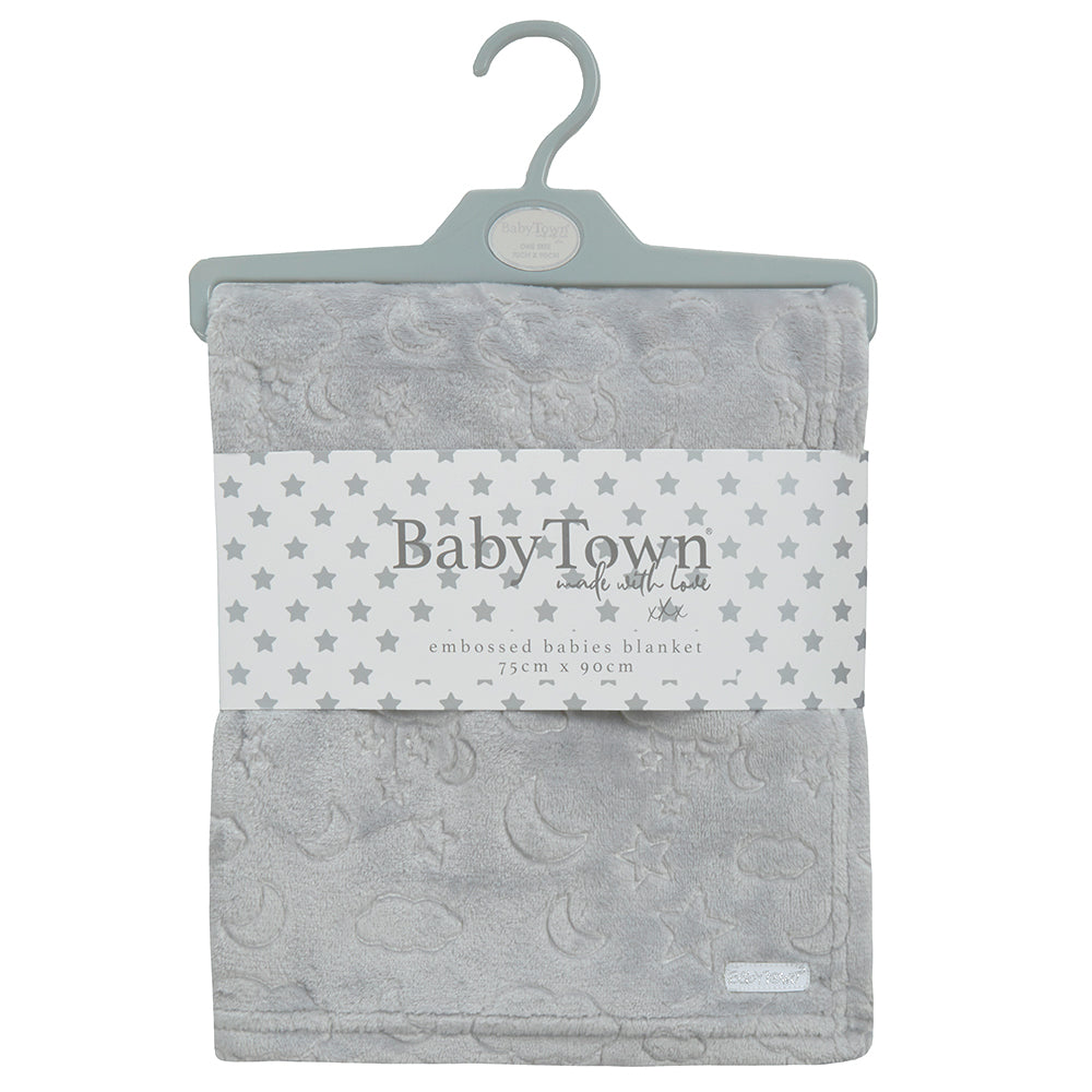 Baby Celestial Grey Plush Blanket