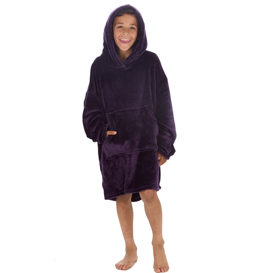 Boys Shimmer Plum Blanket Hoodie