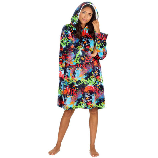 Ladies Graffiti Blanket Hoodie