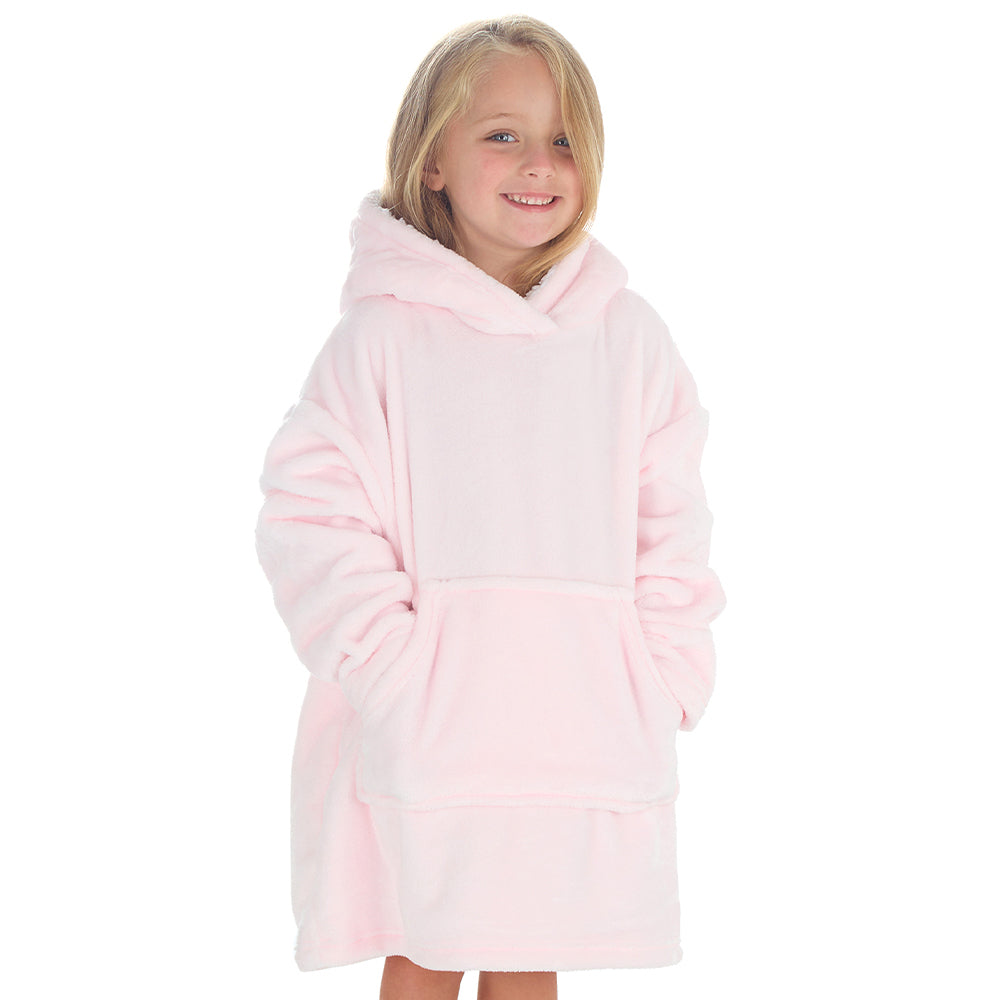 Infant Kids Pink Mini Fleece Blanket Hoodie 