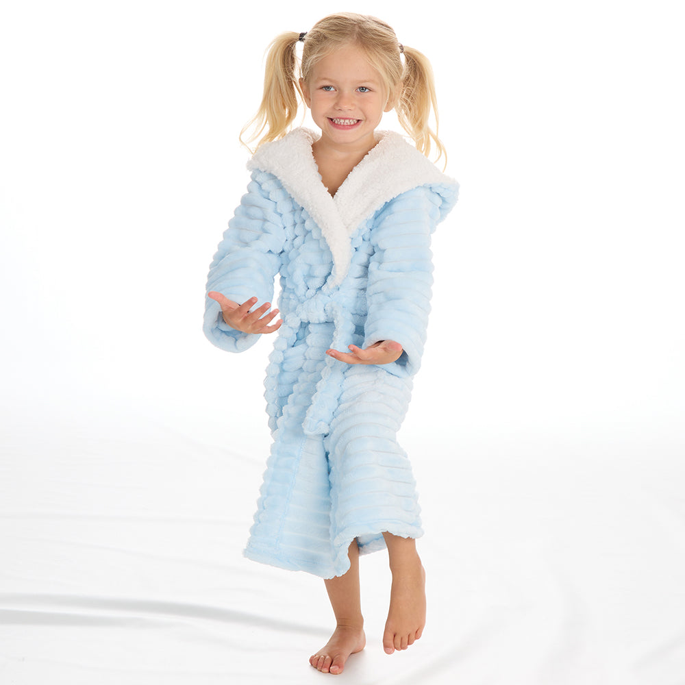 Infant Girls Sky Jacquard Dressing Gown