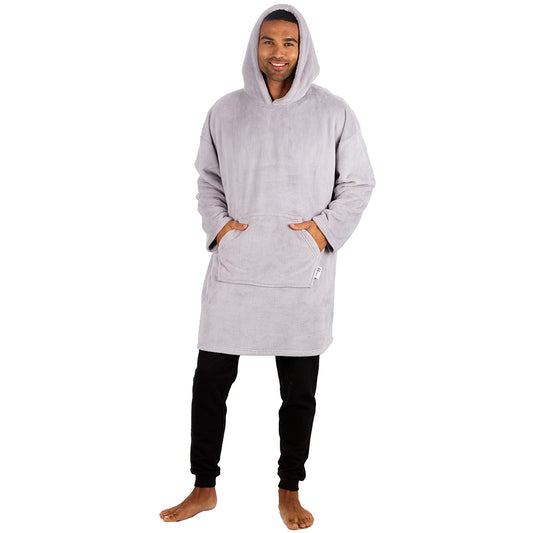 Mens Silver Coral Fleece Blanket Hoodie