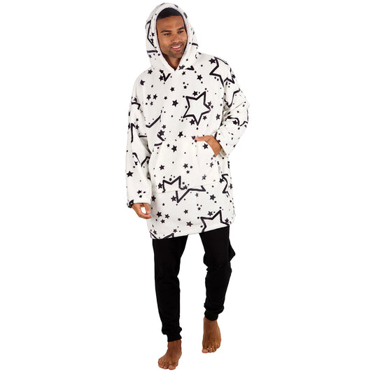 Mens Stars White Blanket Hoodie